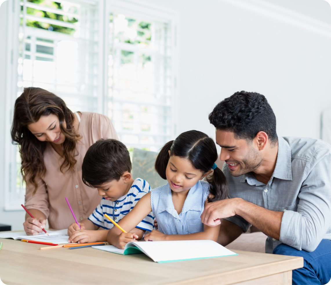 Parent reviewing child progress